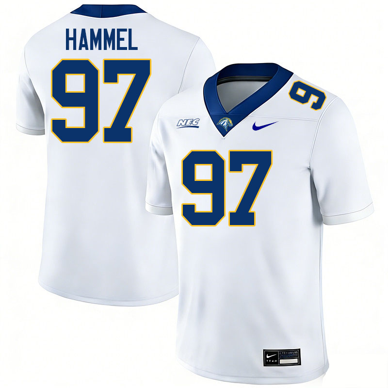 New Haven Chargers #97 Tyler Hammel College Football Jerseys,Uniforms Stitched-White